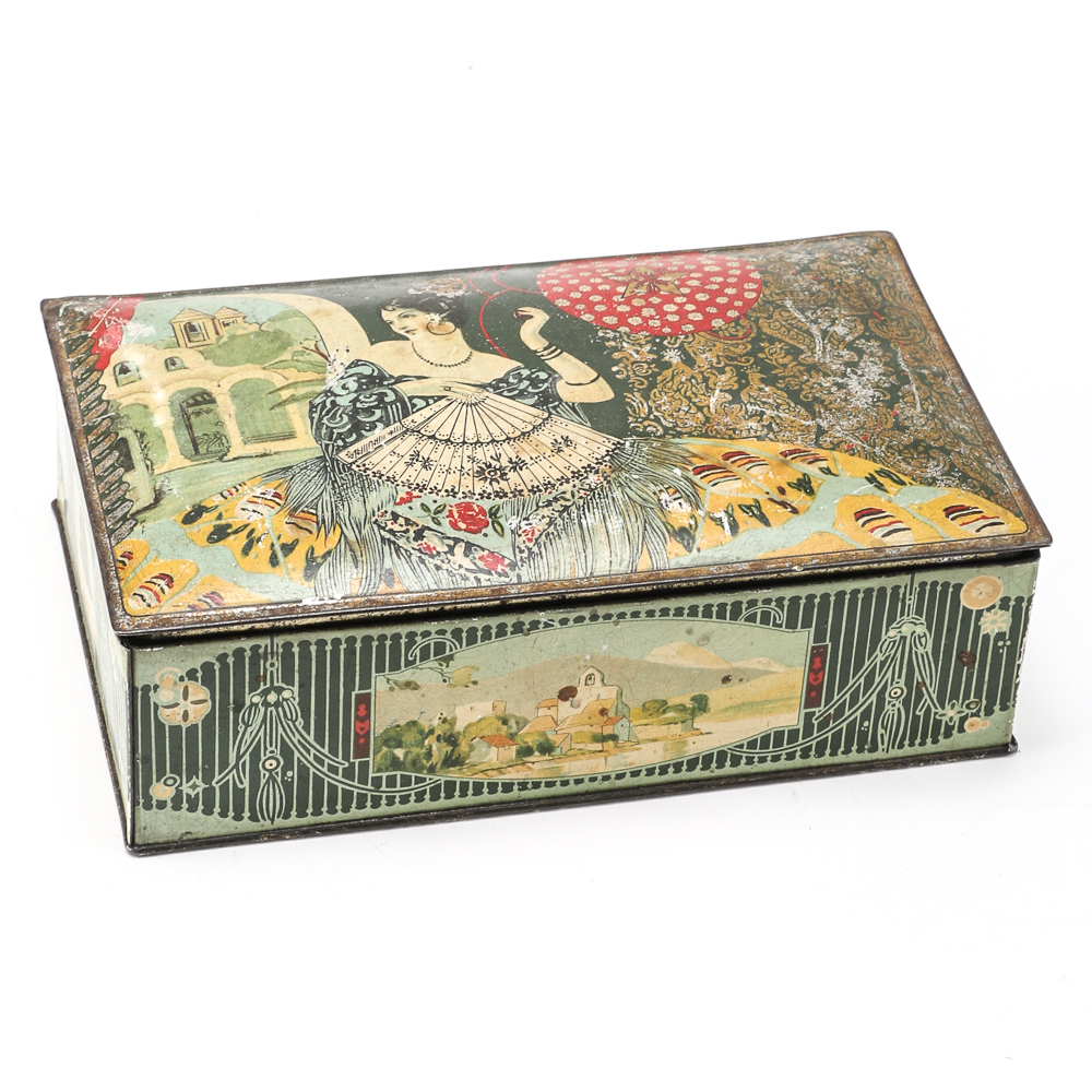 Vintage Canco Art Nouveau Tin Box
