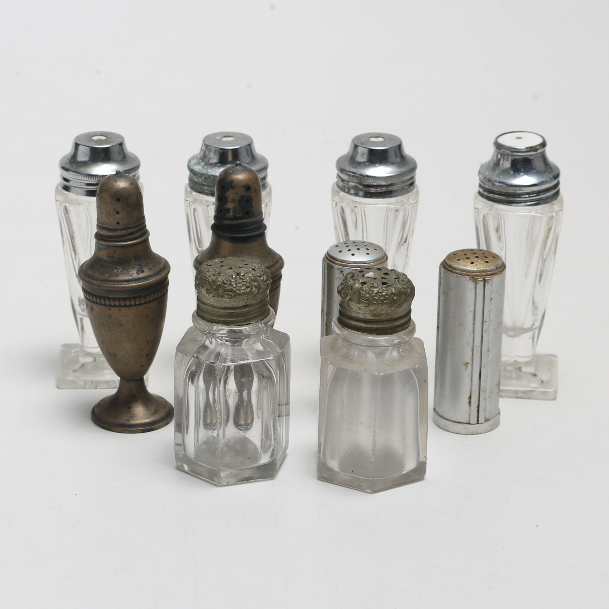 Collection of Vintage Salt and Pepper Shakers Including Sterling