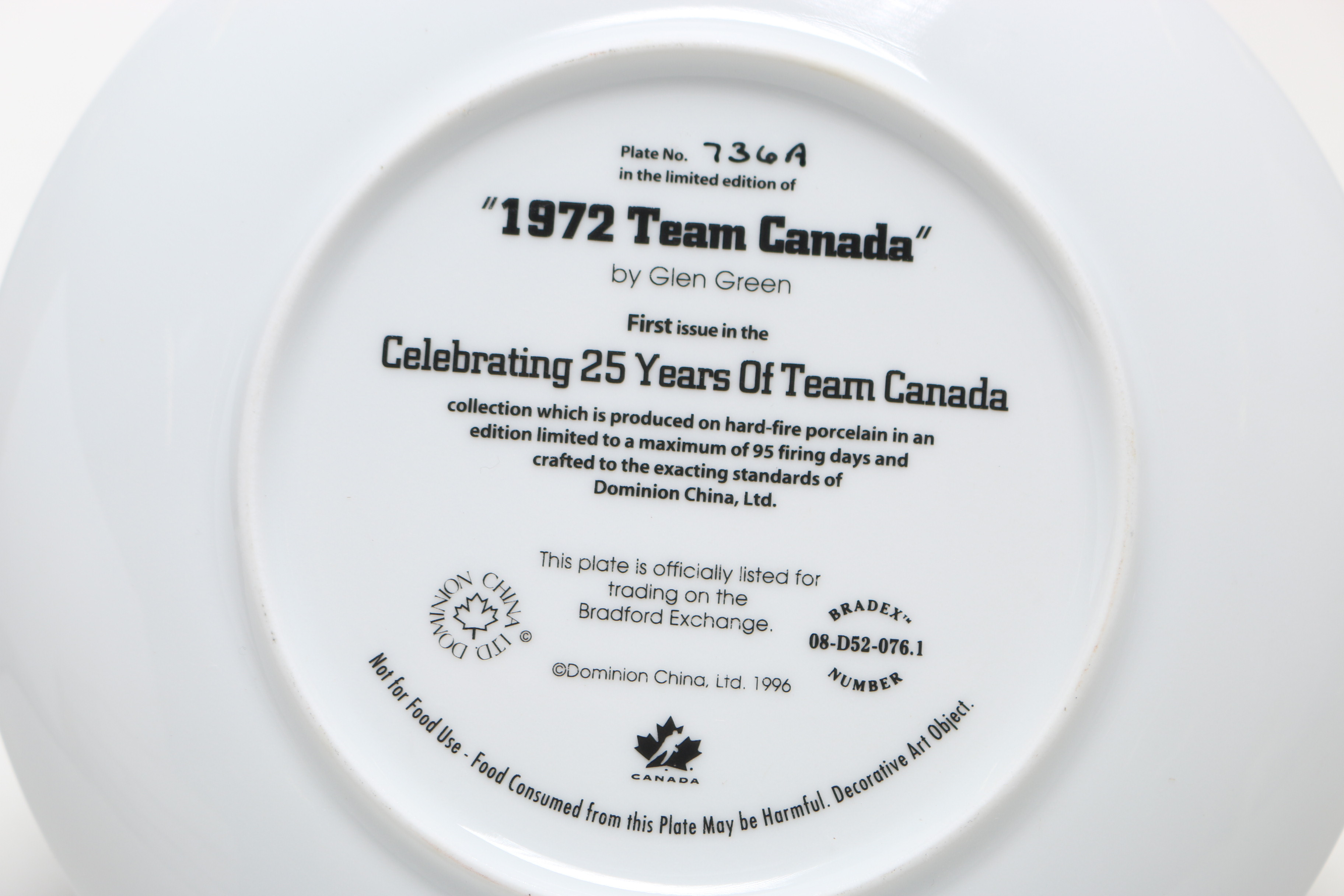 "1972 Team Canada" Collector Plate and More