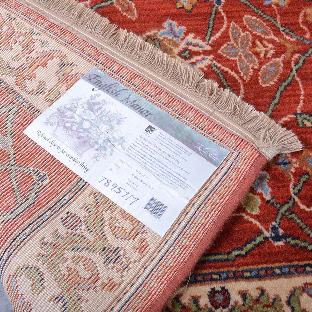 Karastan "William Morris Red" English Manor Wool Carpet Runner
