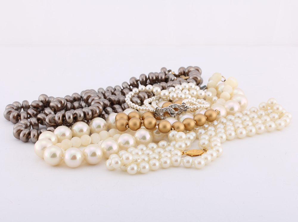 Faux Pearl Necklaces and Bracelets