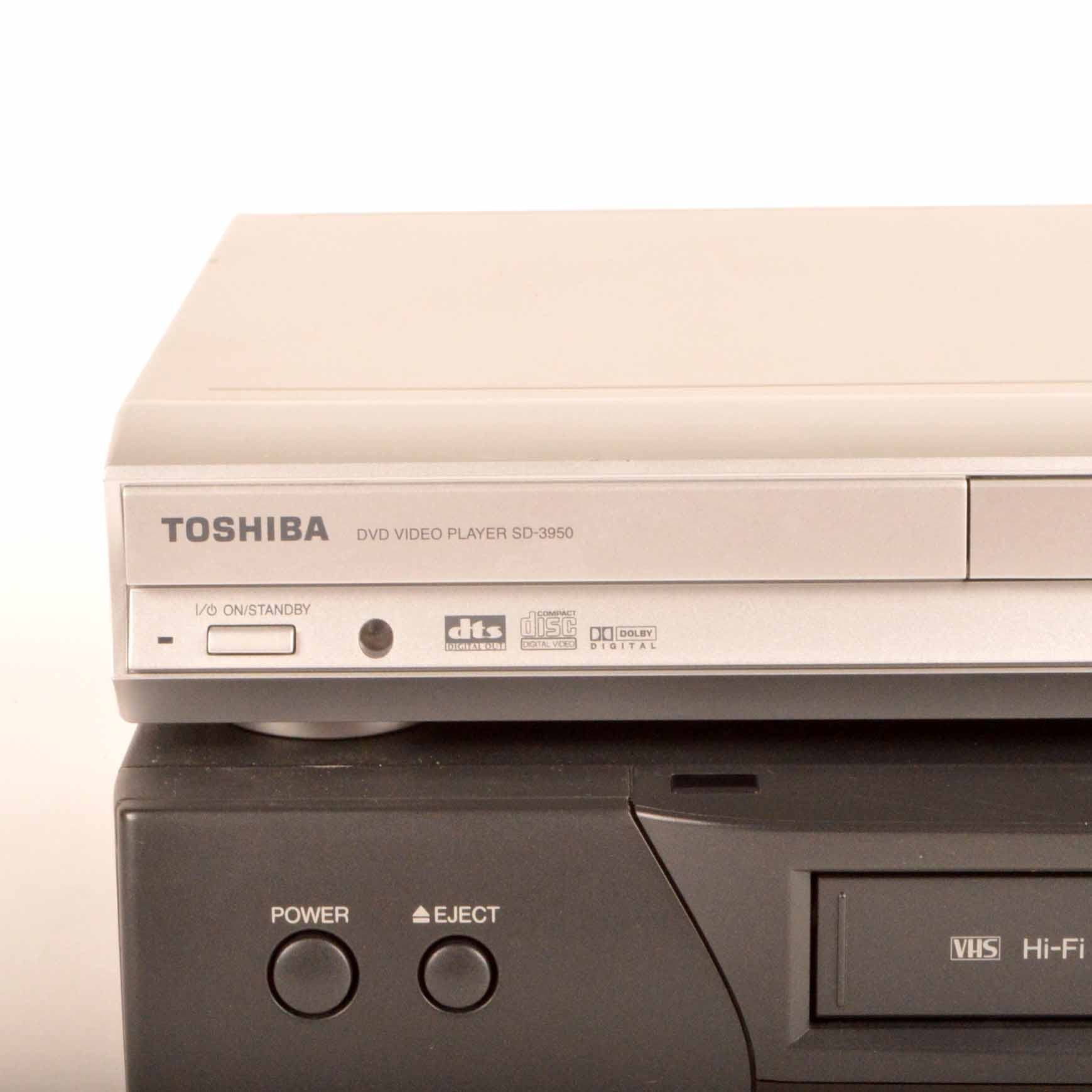 Toshiba  DVD Player and Mitsubishi VCR