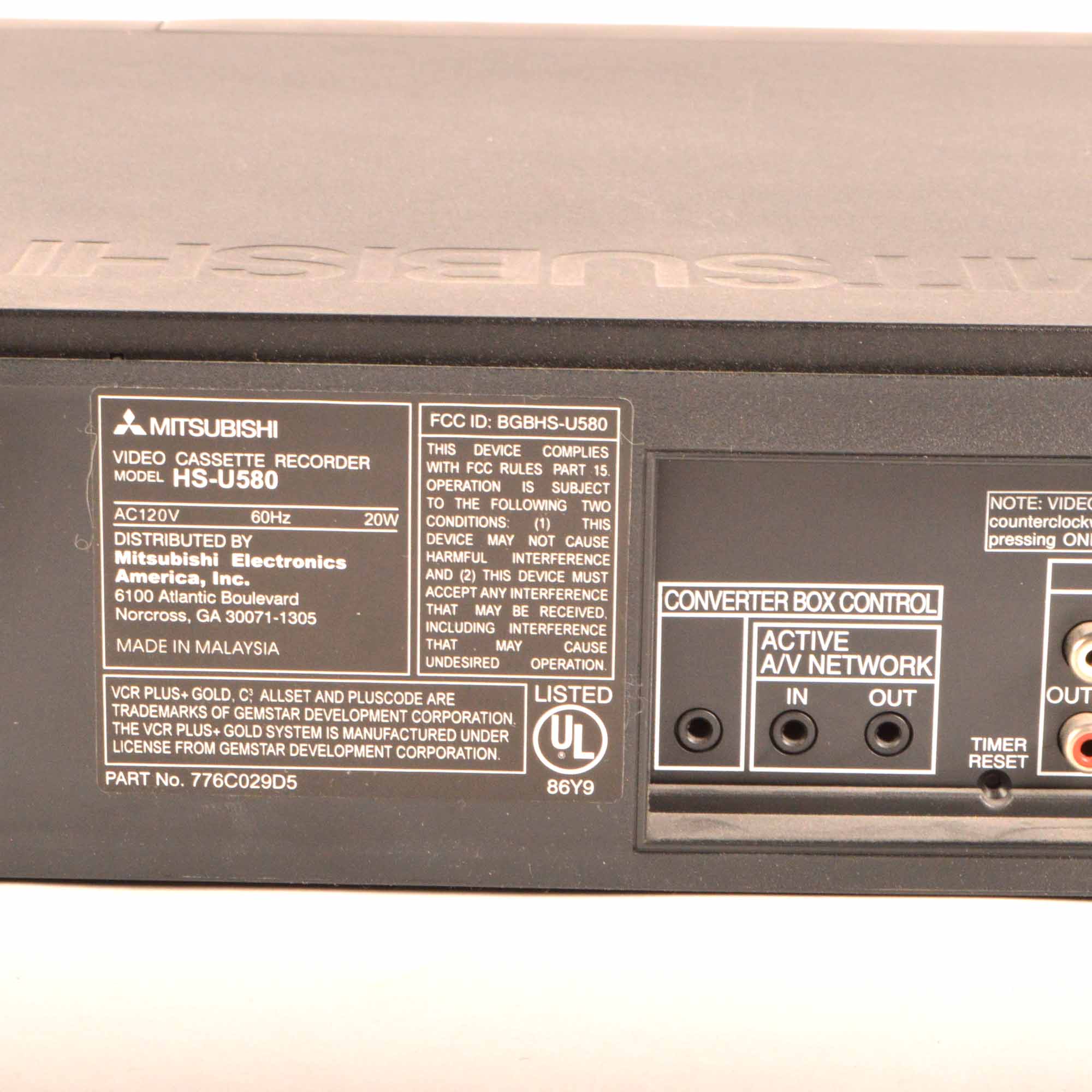 Toshiba  DVD Player and Mitsubishi VCR