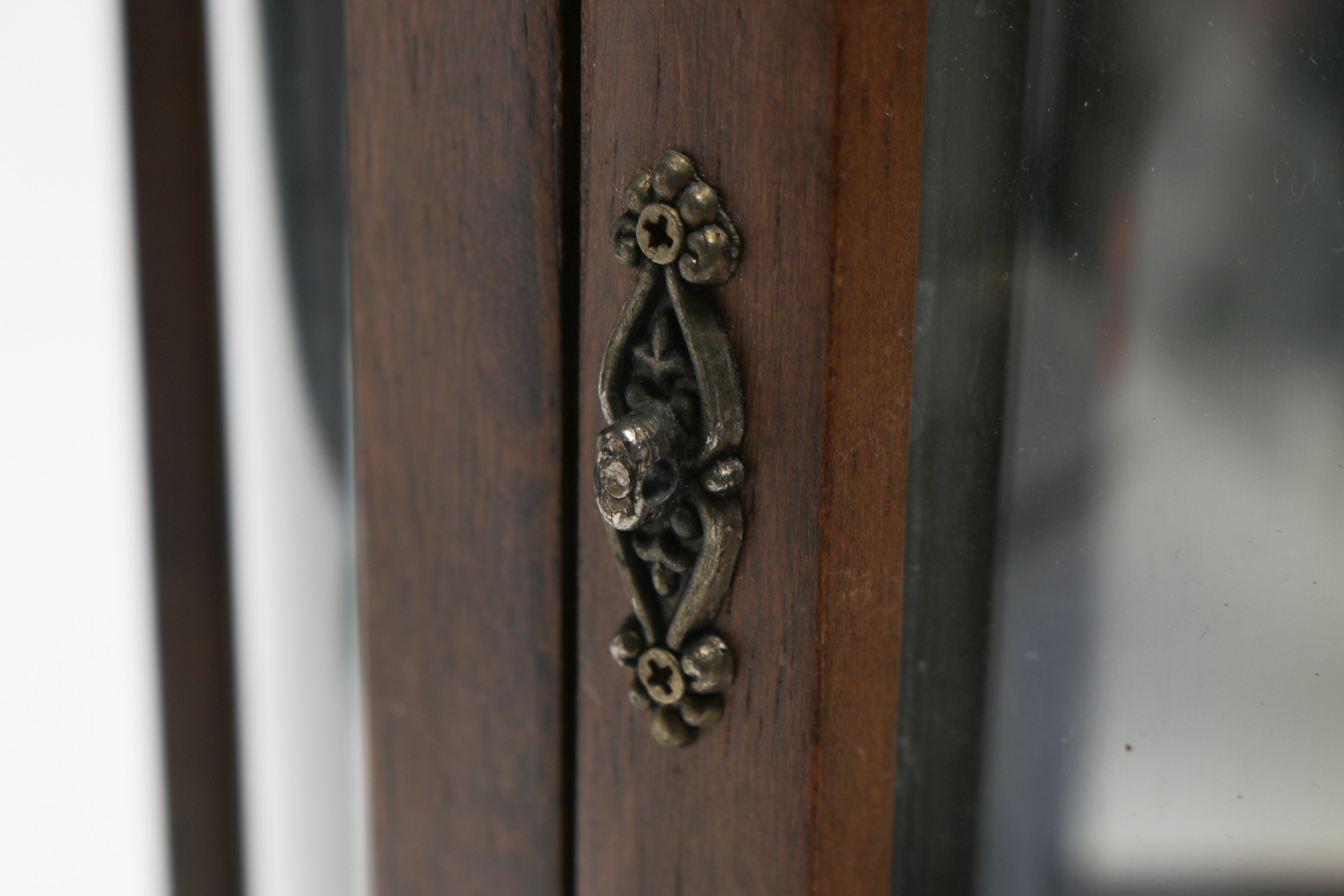Wood and Glass Table Top Curio Cabinet