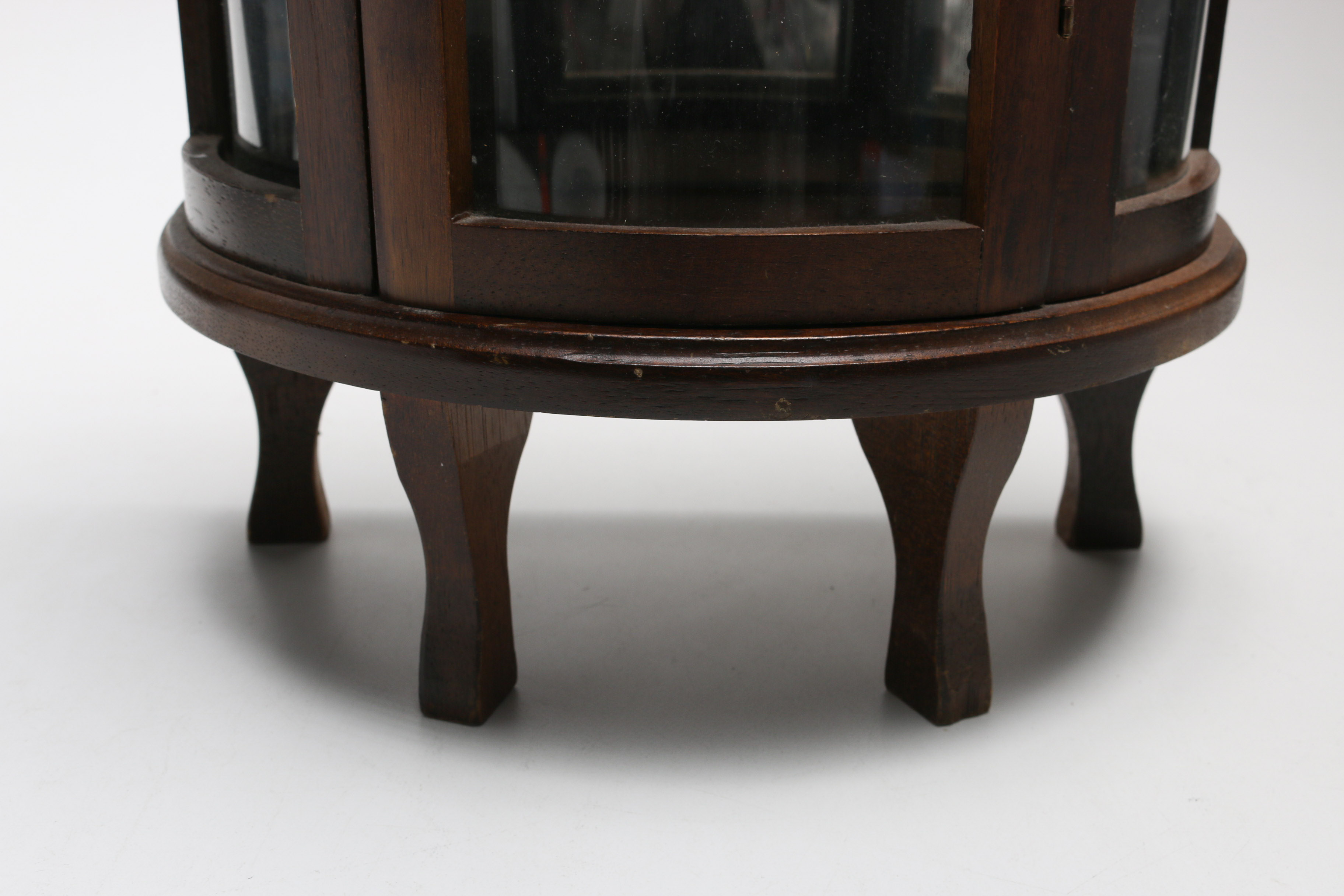 Wood and Glass Table Top Curio Cabinet
