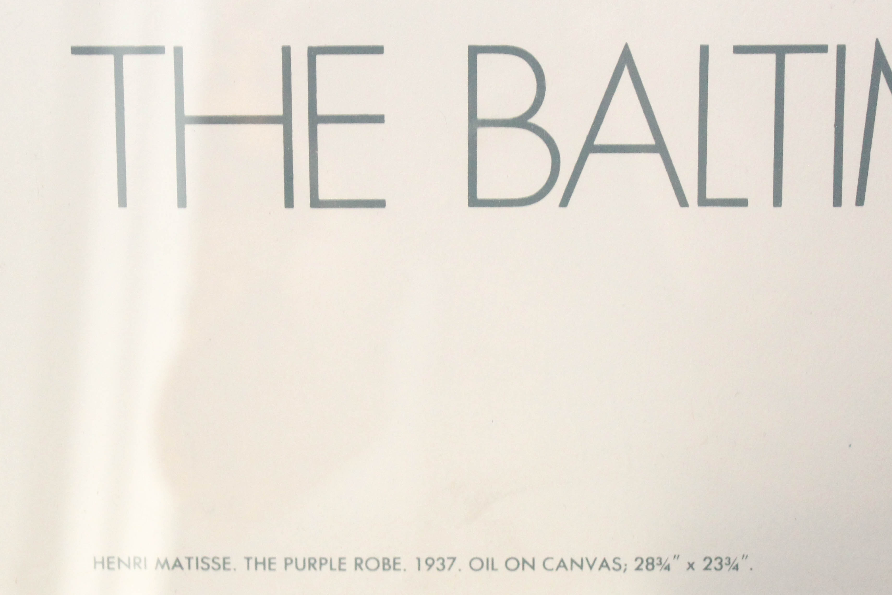 The Baltimore Museum Of Art Lithographic Poster Featuring "The Purple Robe" by Henri Matisse