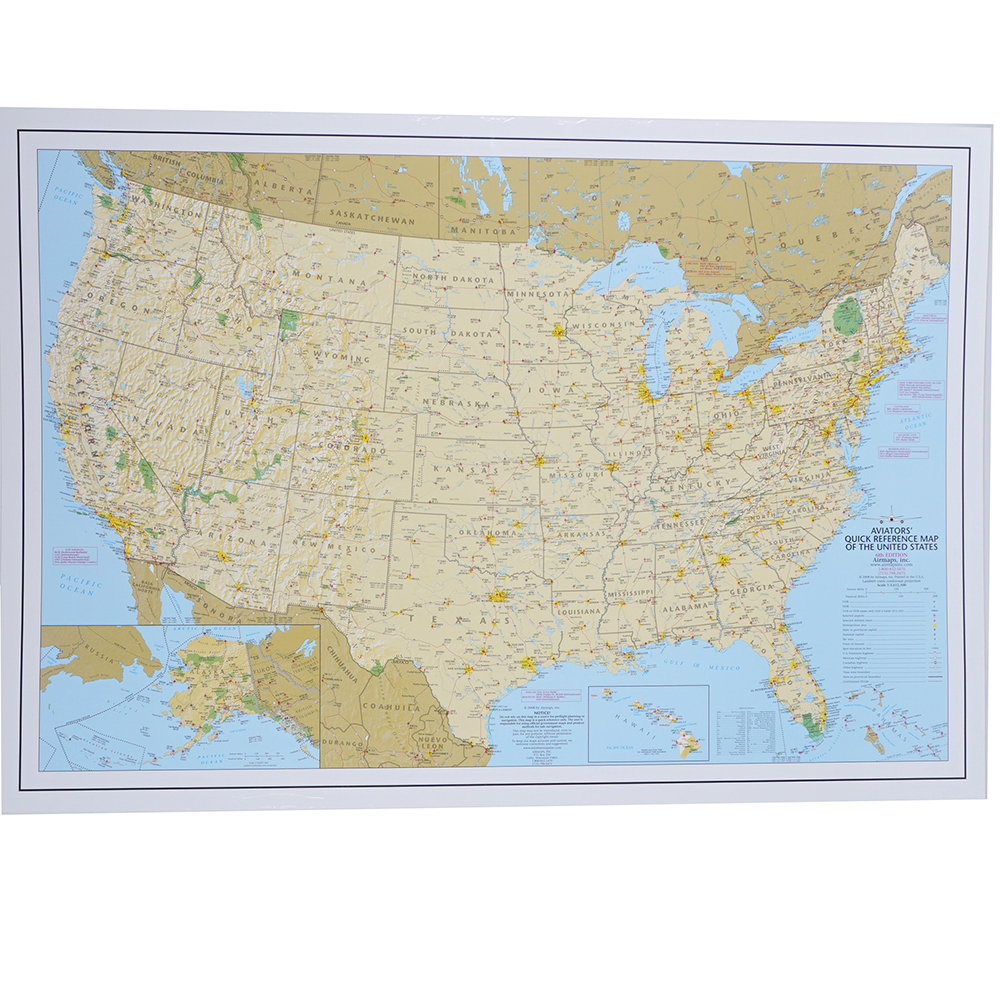 Aviators' Quick Reference Map Of The United States