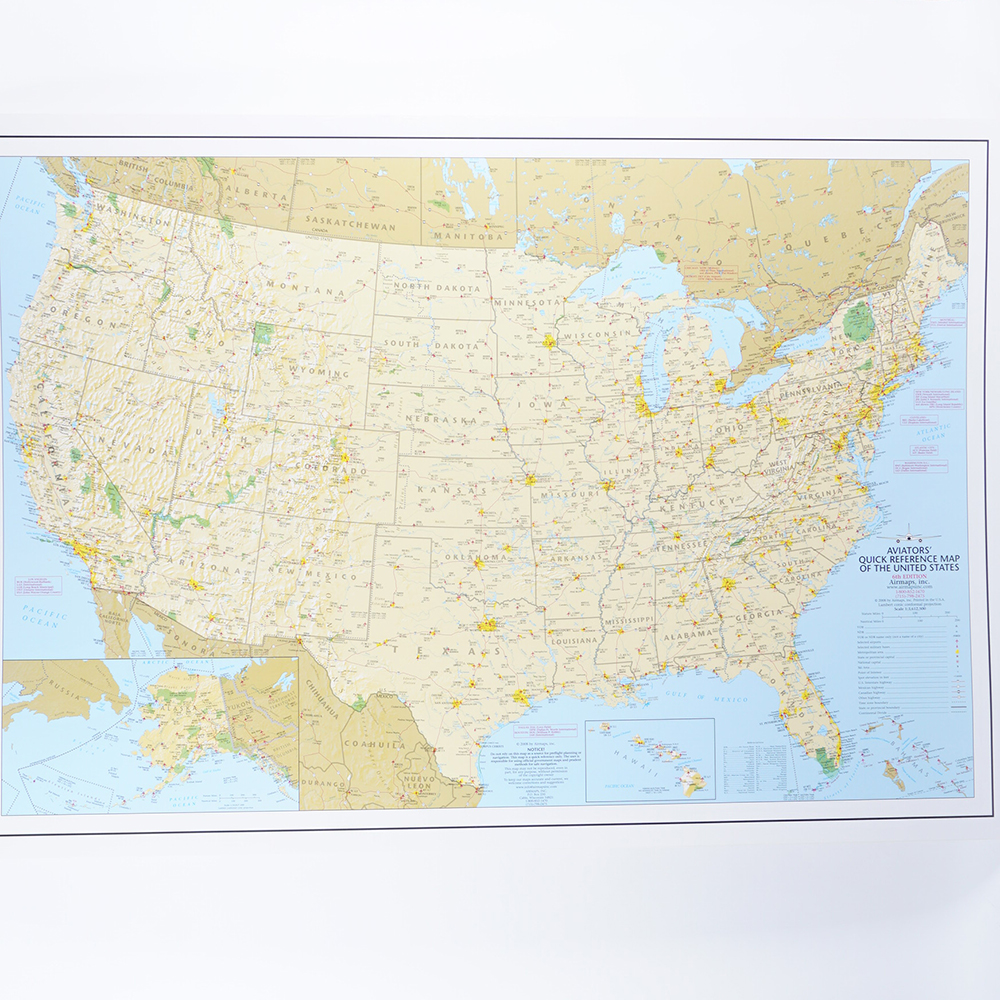 Aviators' Quick Reference Map Of The United States