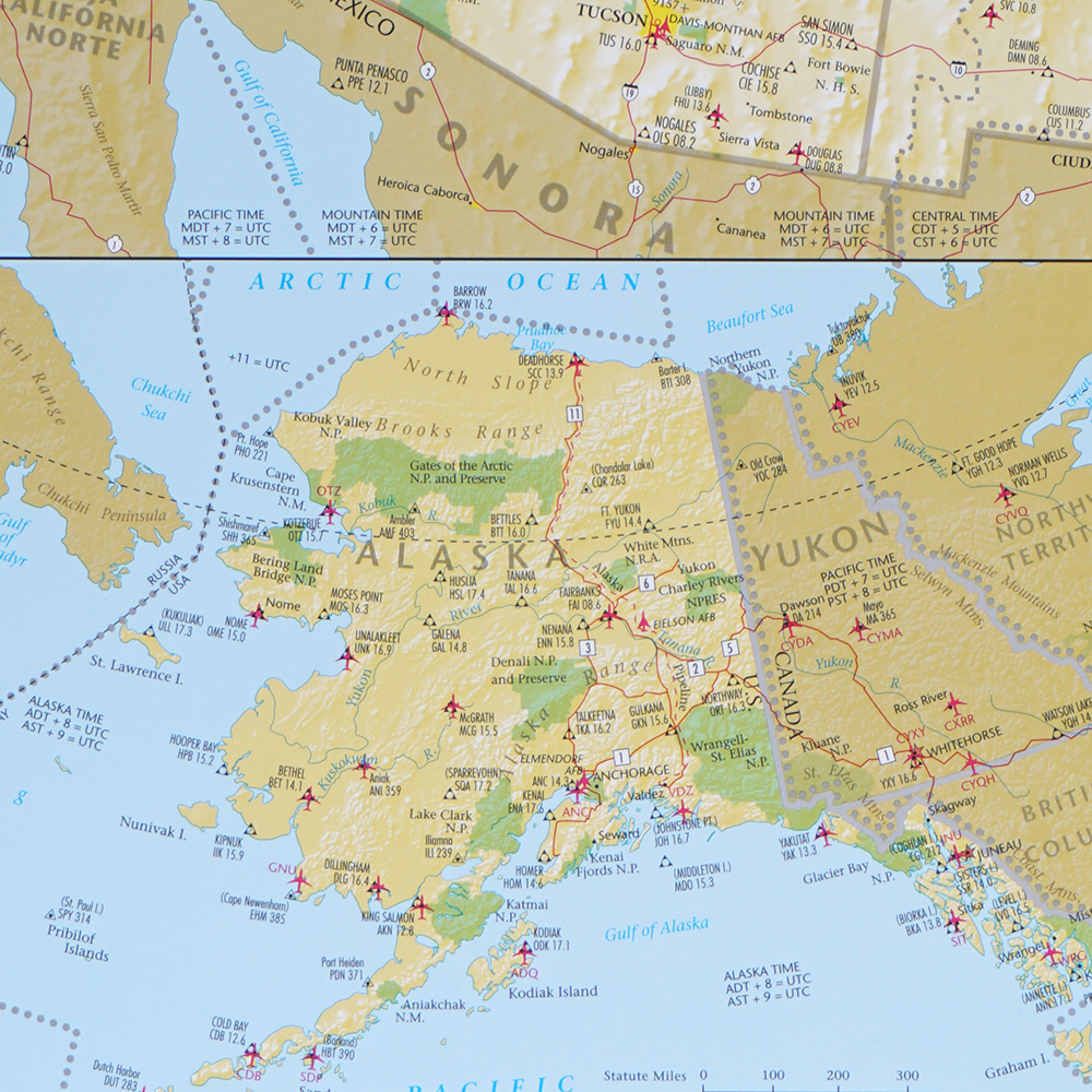 Aviators' Quick Reference Map Of The United States