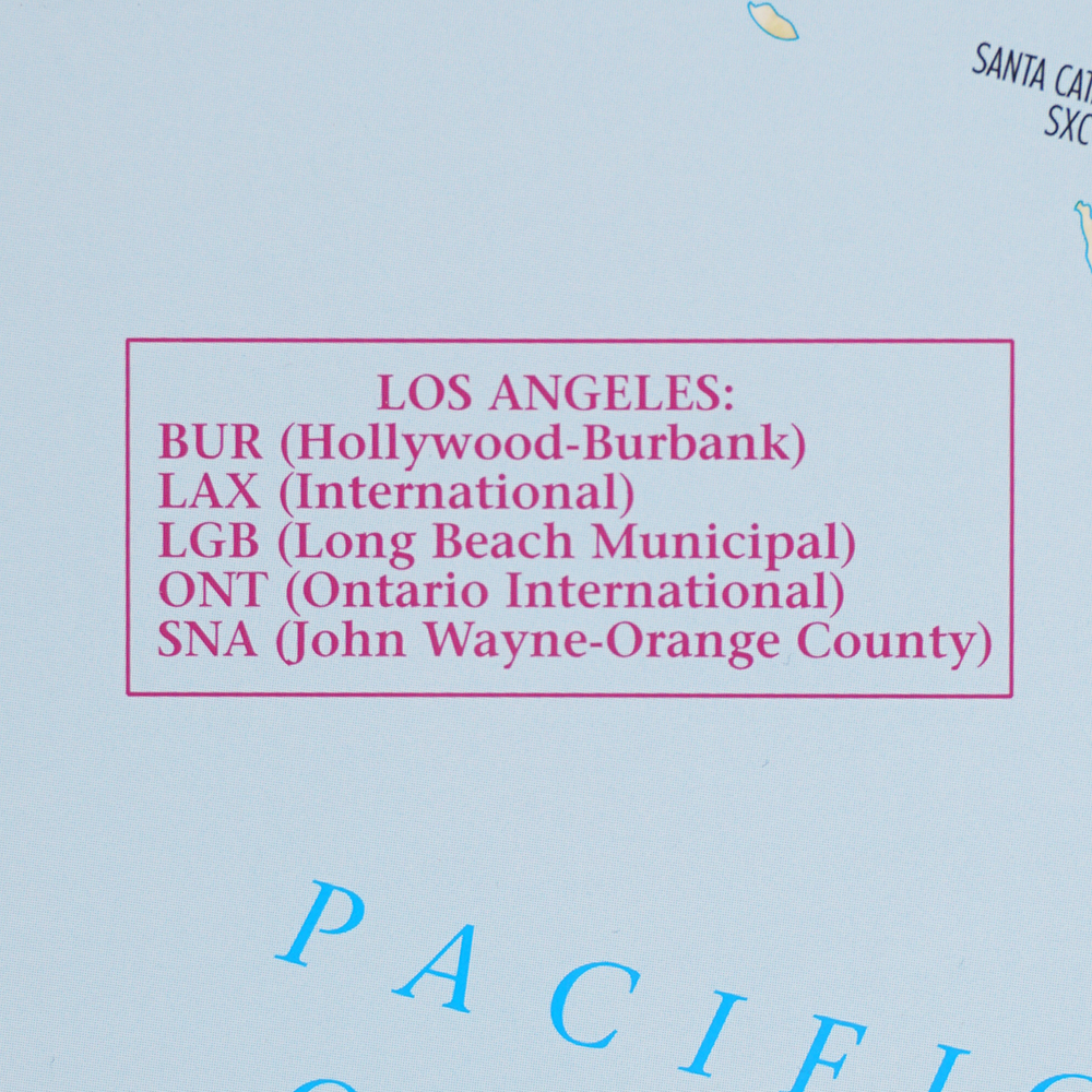 Aviators' Quick Reference Map Of The United States