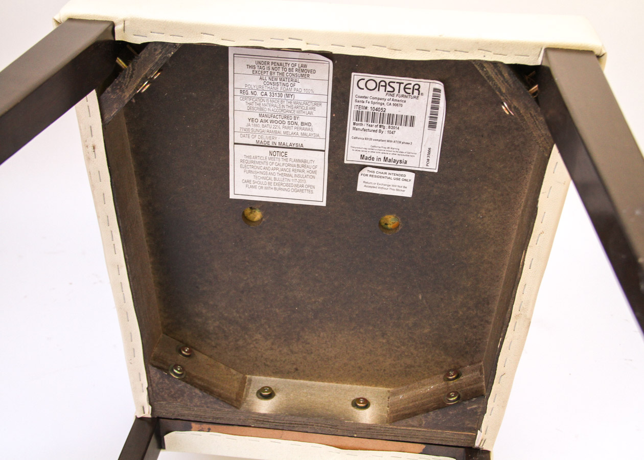 Four Modern White Vinyl Chairs