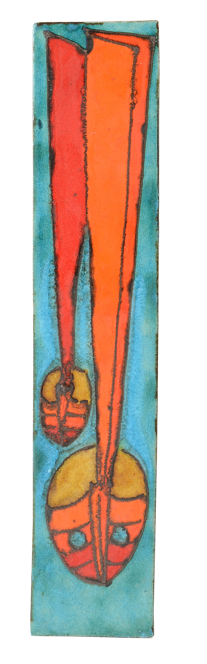 Vintage German Hand Painted Ceramic Art Tiles by Ruscha