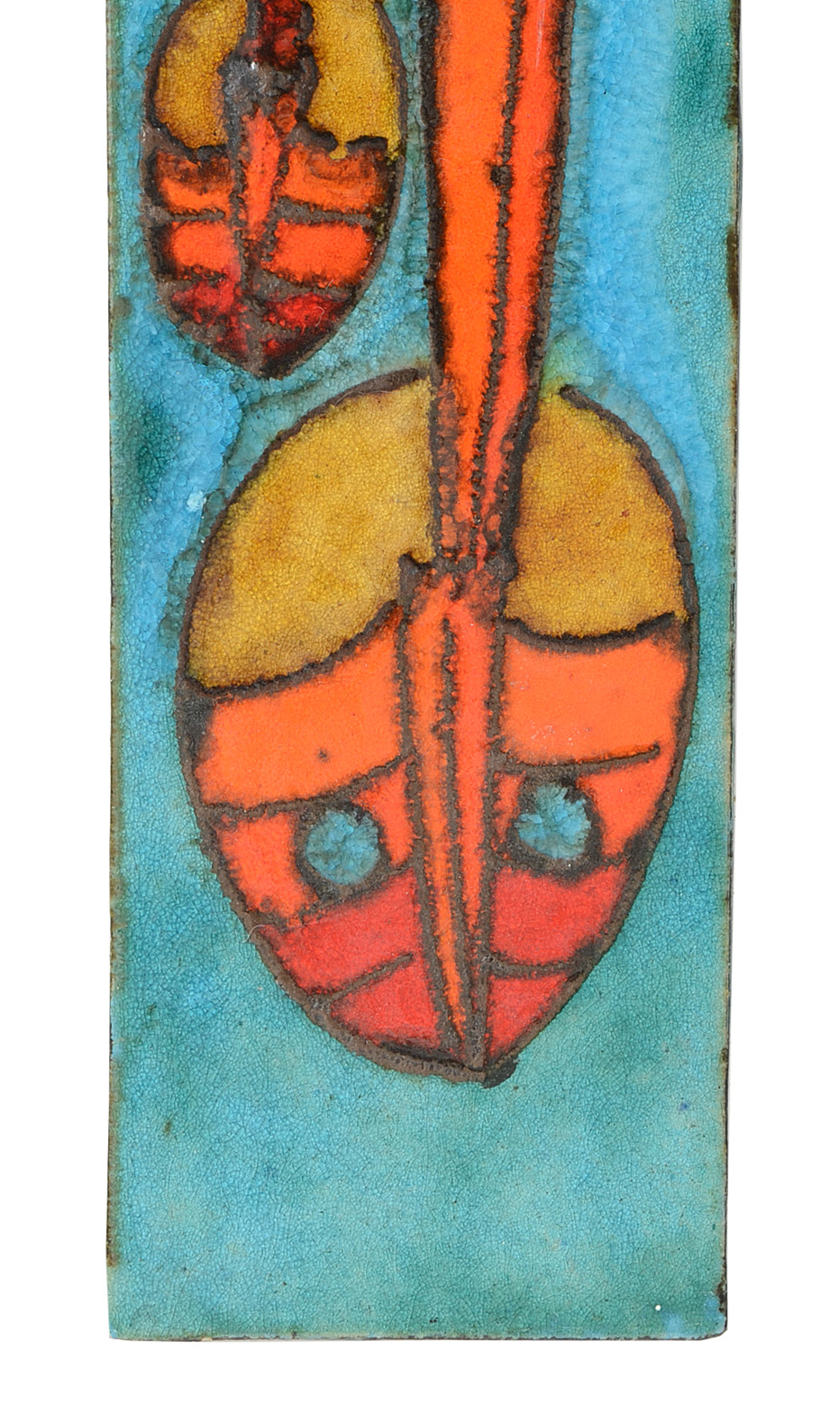 Vintage German Hand Painted Ceramic Art Tiles by Ruscha