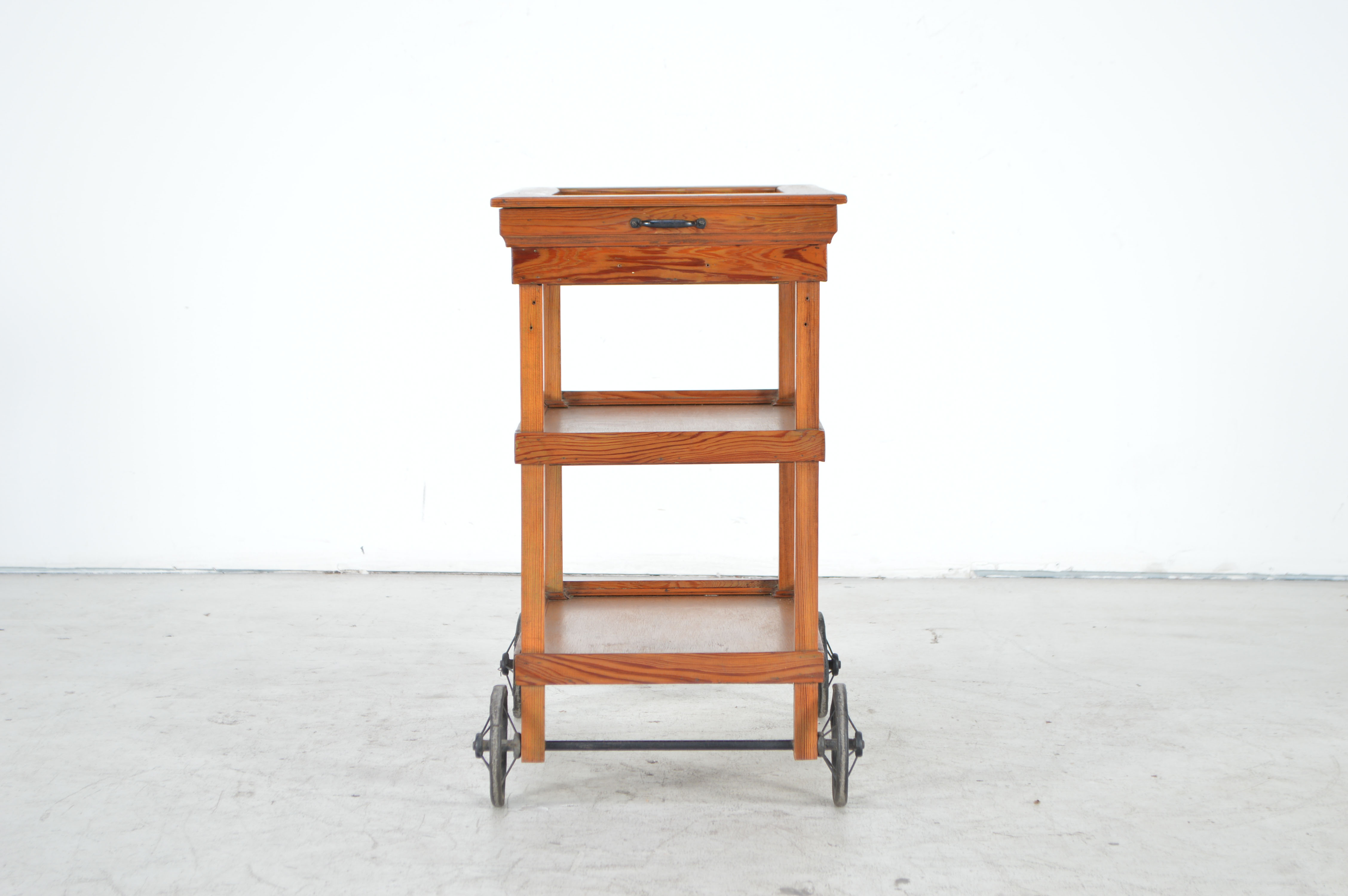 Vintage Handmade Pine Drinks Cart