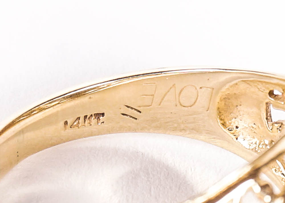 14K Yellow Gold Men's Kentucky Cluster Ring