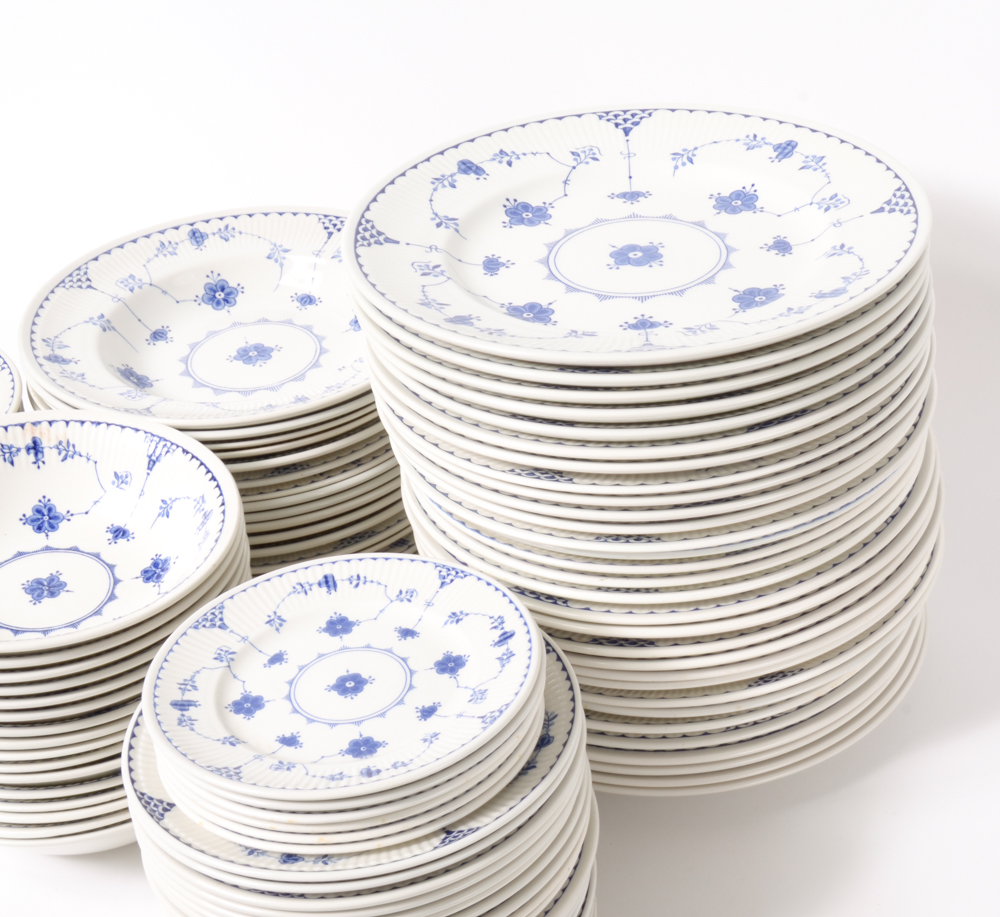 Collection of Blue Denmark Plates by Johnson Brothers
