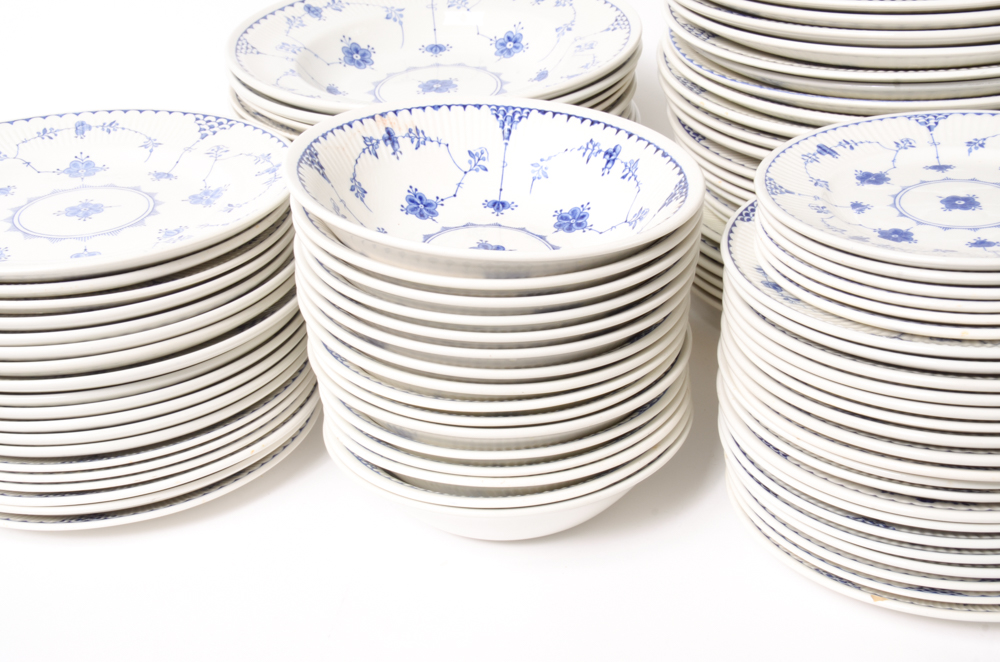 Collection of Blue Denmark Plates by Johnson Brothers