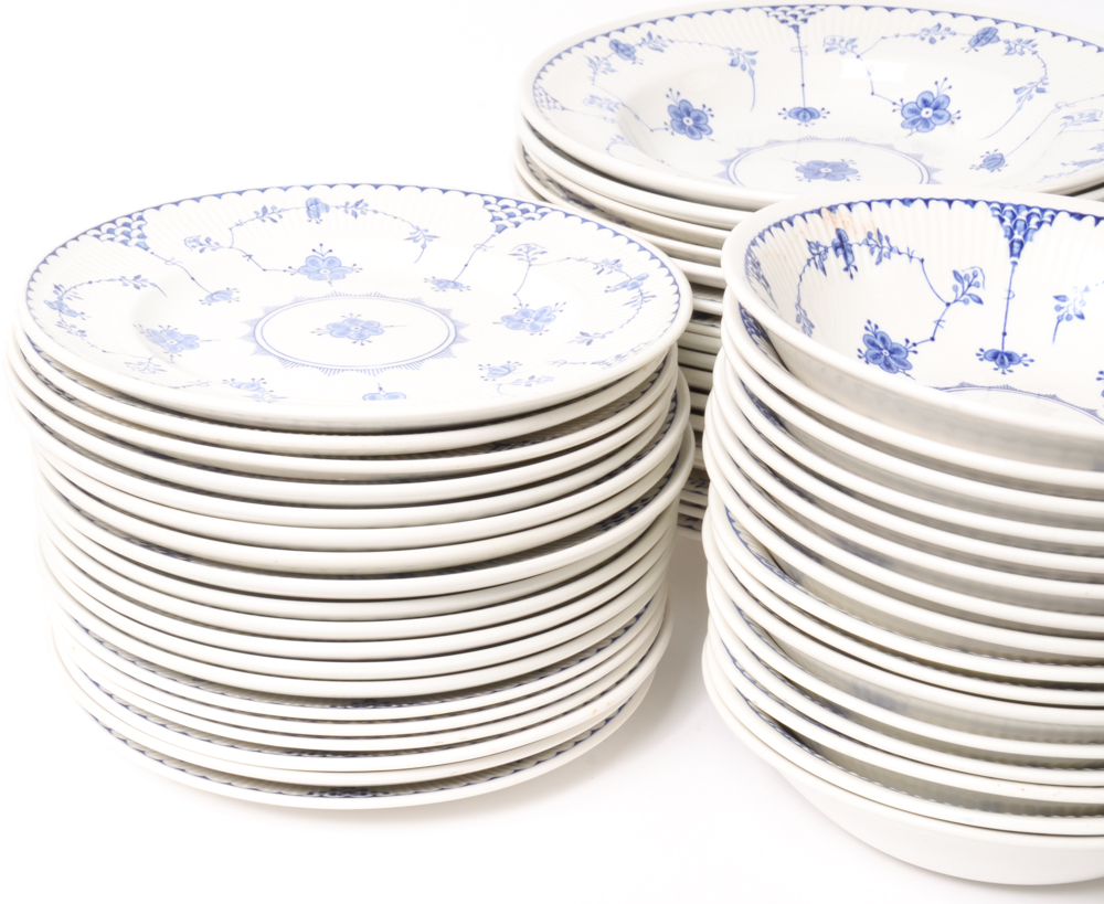 Collection of Blue Denmark Plates by Johnson Brothers