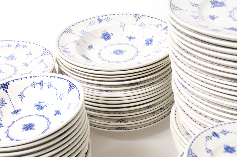 Collection of Blue Denmark Plates by Johnson Brothers