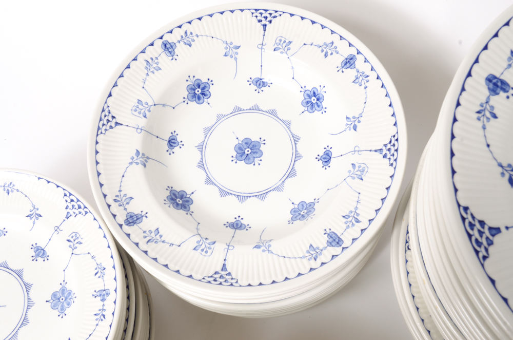 Collection of Blue Denmark Plates by Johnson Brothers
