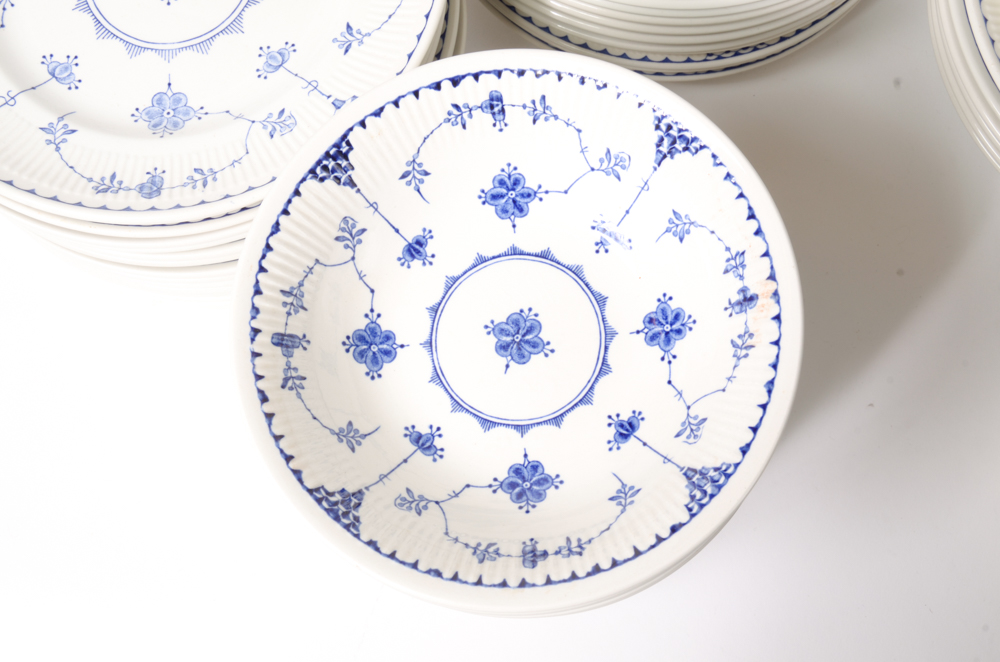 Collection of Blue Denmark Plates by Johnson Brothers