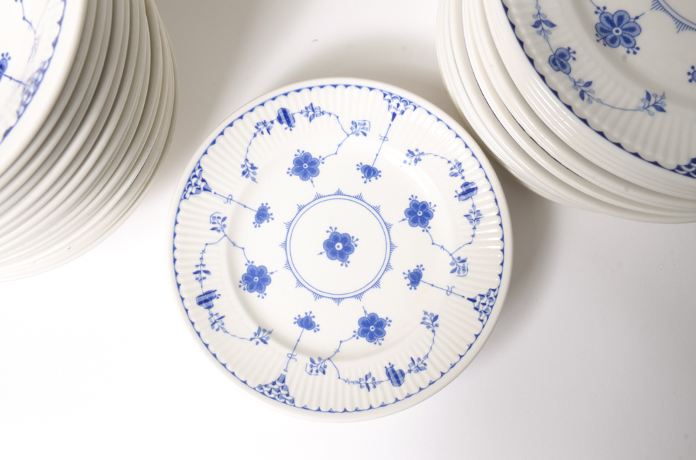 Collection of Blue Denmark Plates by Johnson Brothers