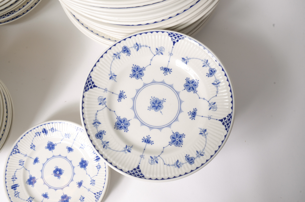 Collection of Blue Denmark Plates by Johnson Brothers