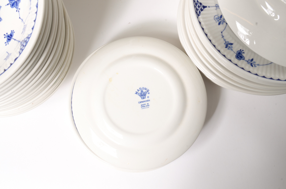 Collection of Blue Denmark Plates by Johnson Brothers