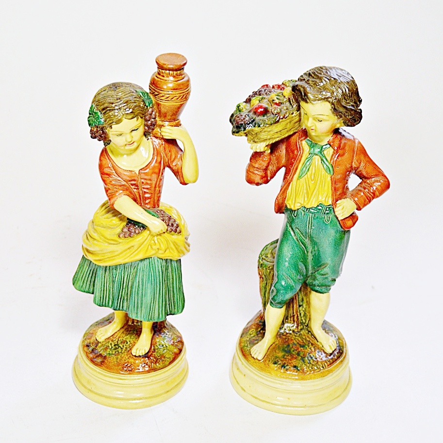 Pair of Vintage Italian Chalkware Figurines