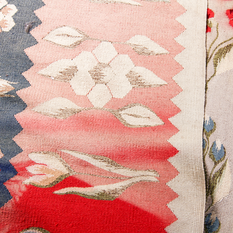 Signed, Handwoven Flat Weave Romanian Area Rug