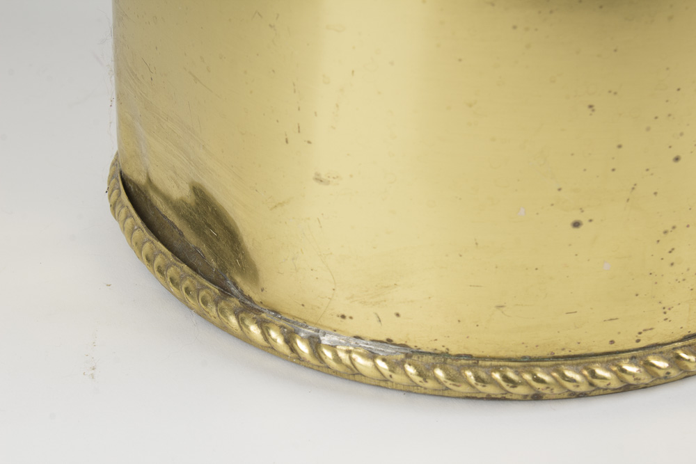 Vintage Mirror with Sconces and Brass Unbrella Stand