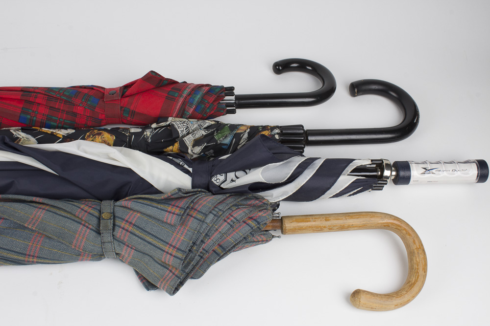 Vintage Mirror with Sconces and Brass Unbrella Stand