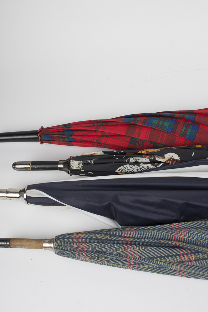 Vintage Mirror with Sconces and Brass Unbrella Stand