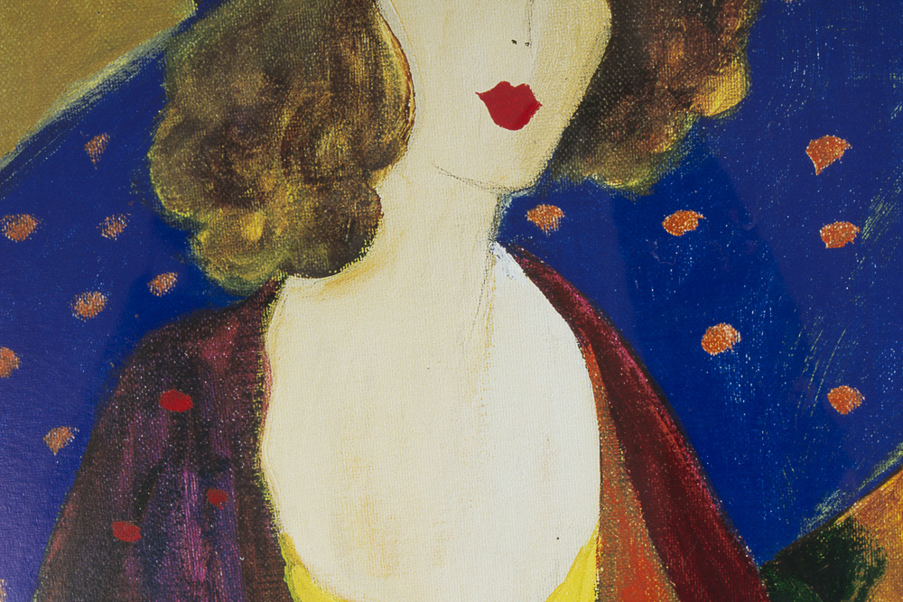 Itzchak Tarkay Unframed Seriolithograph "Indigo Chapeau"