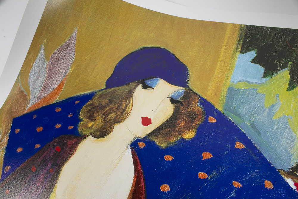 Itzchak Tarkay Unframed Seriolithograph "Indigo Chapeau"