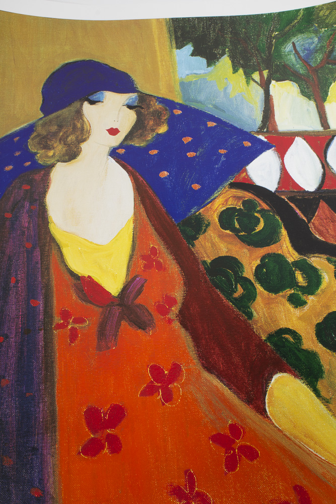 Itzchak Tarkay Unframed Seriolithograph "Indigo Chapeau"