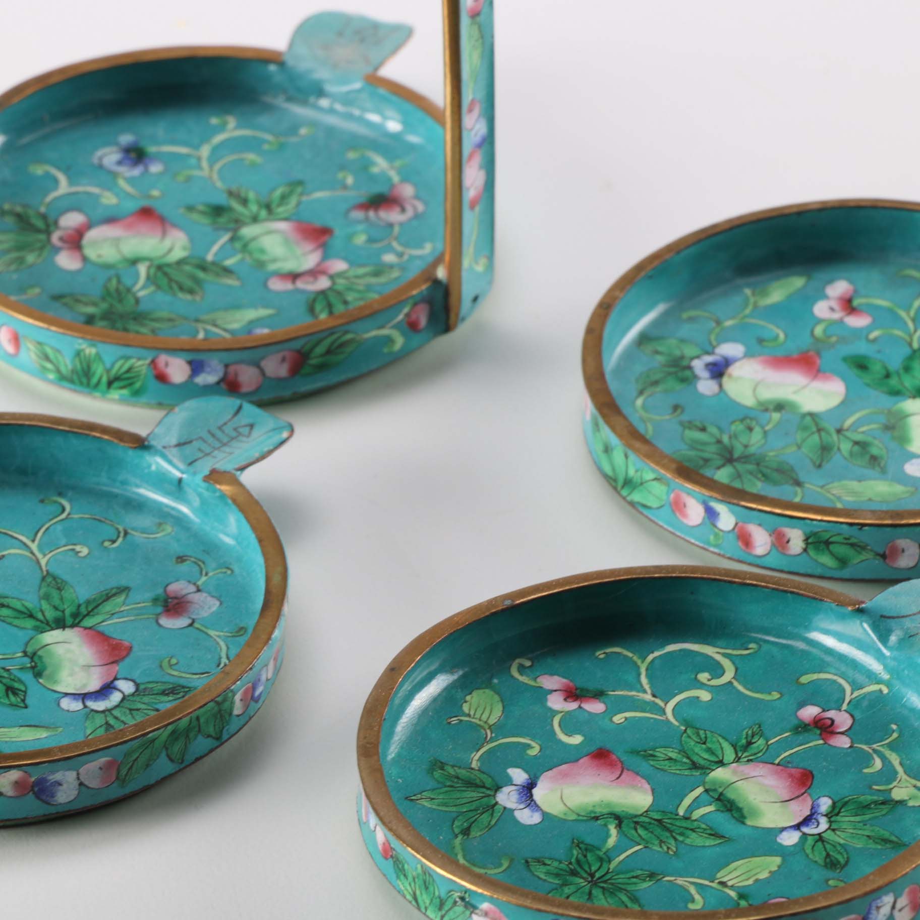 Hand-Painted Chinese Enamel Ash Receivers