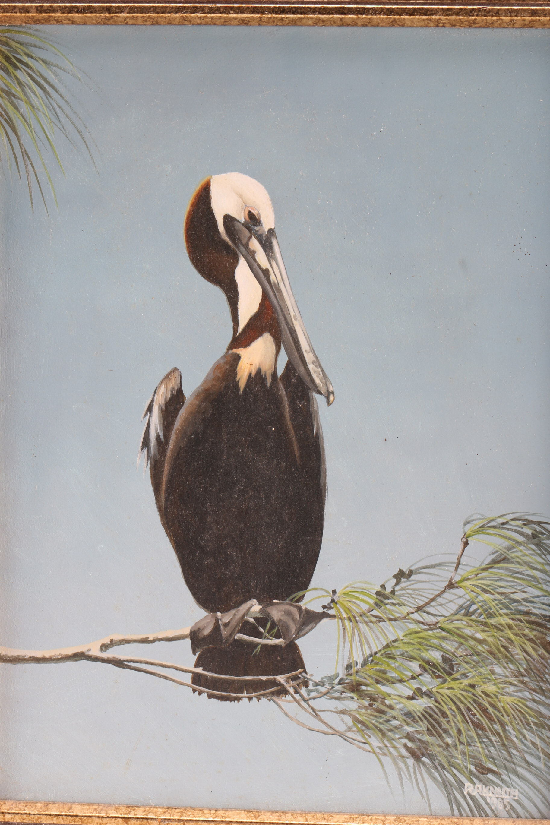1985 Rockne Knuth Acrylic Painting of Pelican