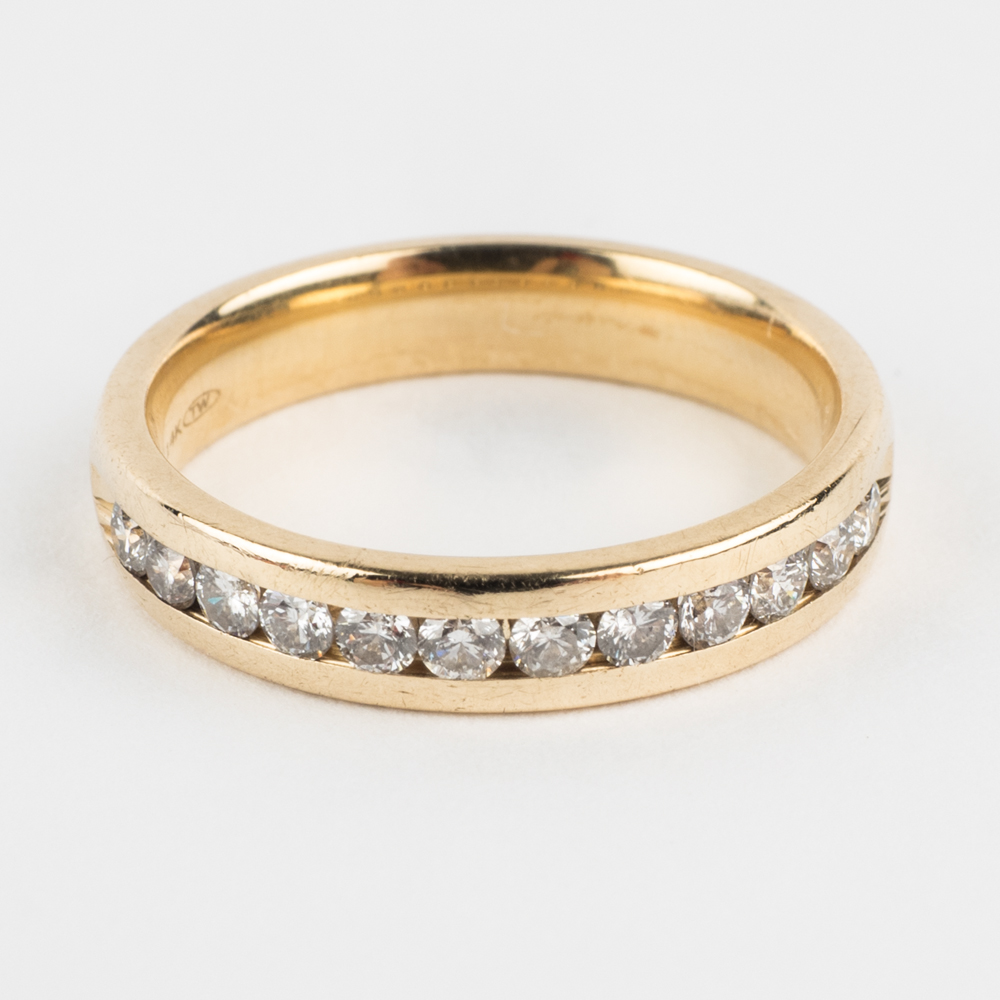 14K Yellow Gold Diamond Channel Band