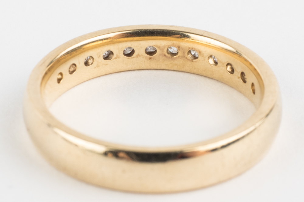 14K Yellow Gold Diamond Channel Band