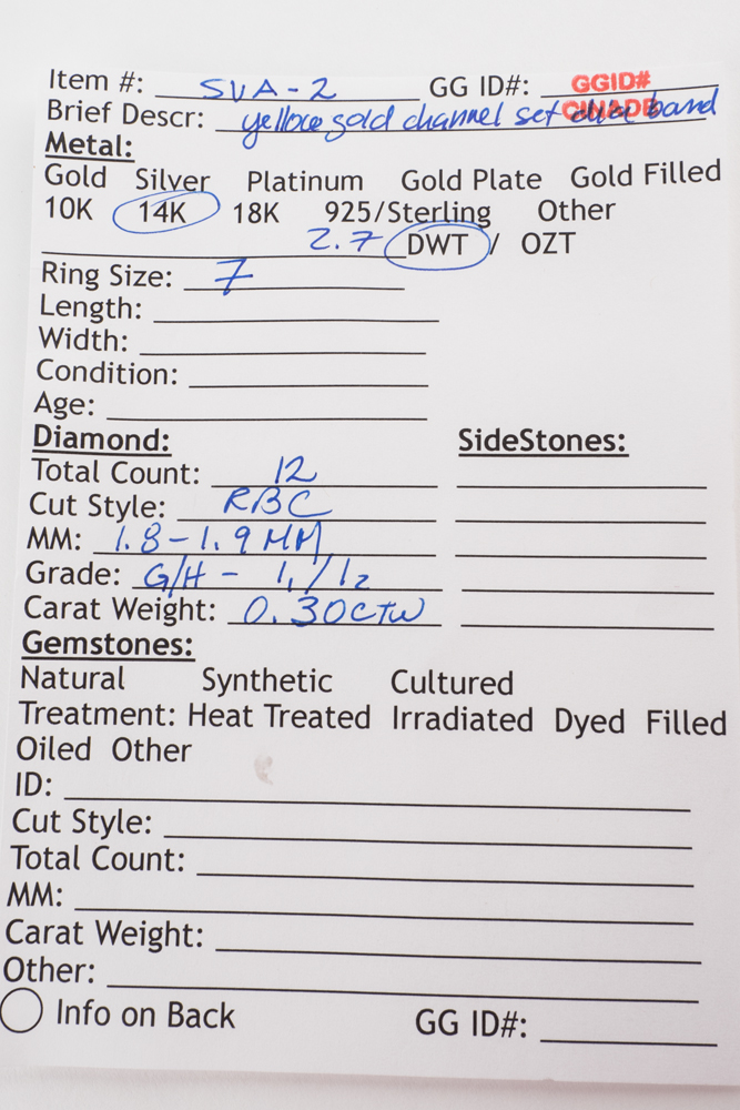 14K Yellow Gold Diamond Channel Band