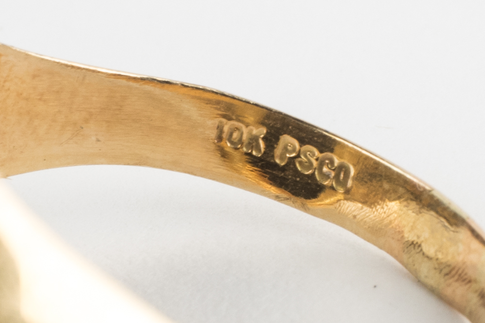 10K Yellow Gold Men's Onyx and Diamond Ring