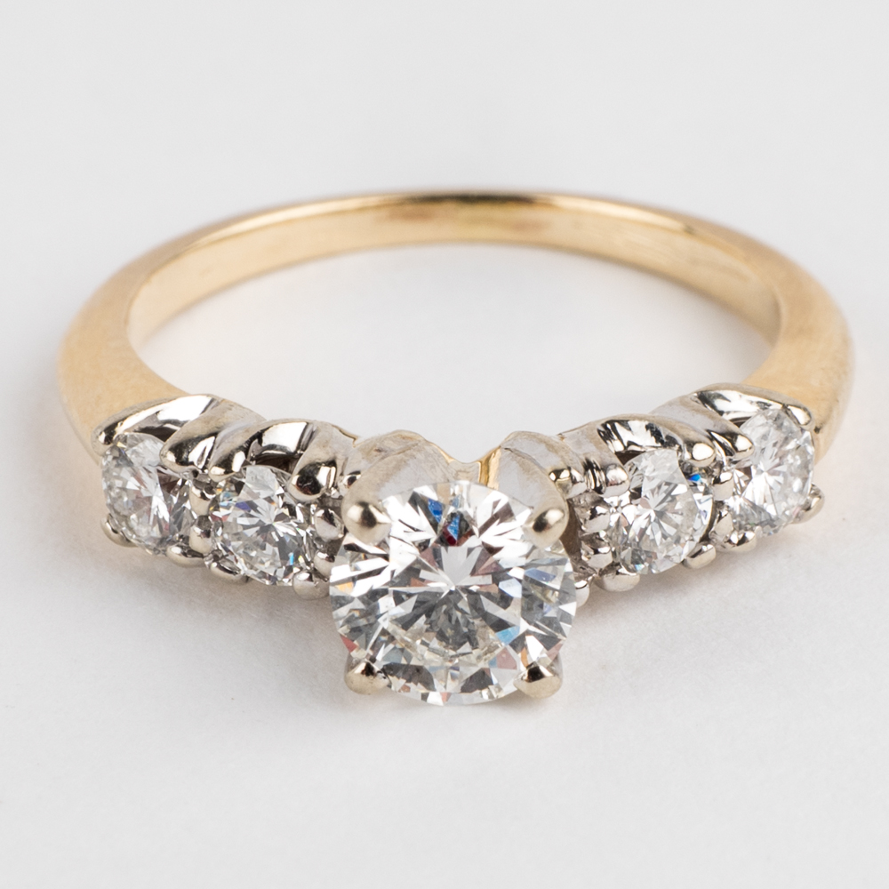 14K Yellow and White Gold Diamond Engagment Ring