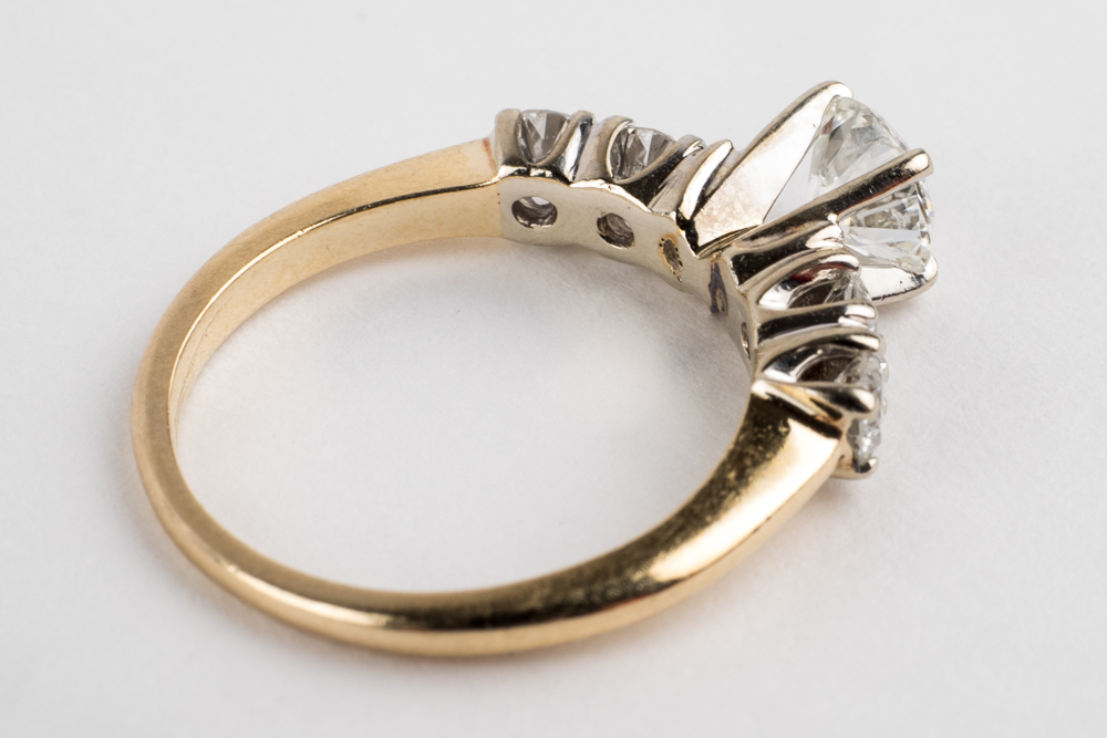 14K Yellow and White Gold Diamond Engagment Ring