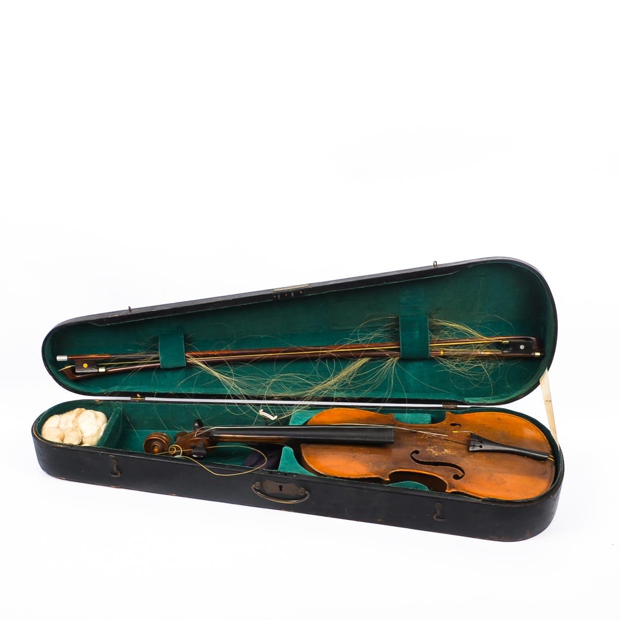 Late 19th Century Violin with Bow and Wooden Case