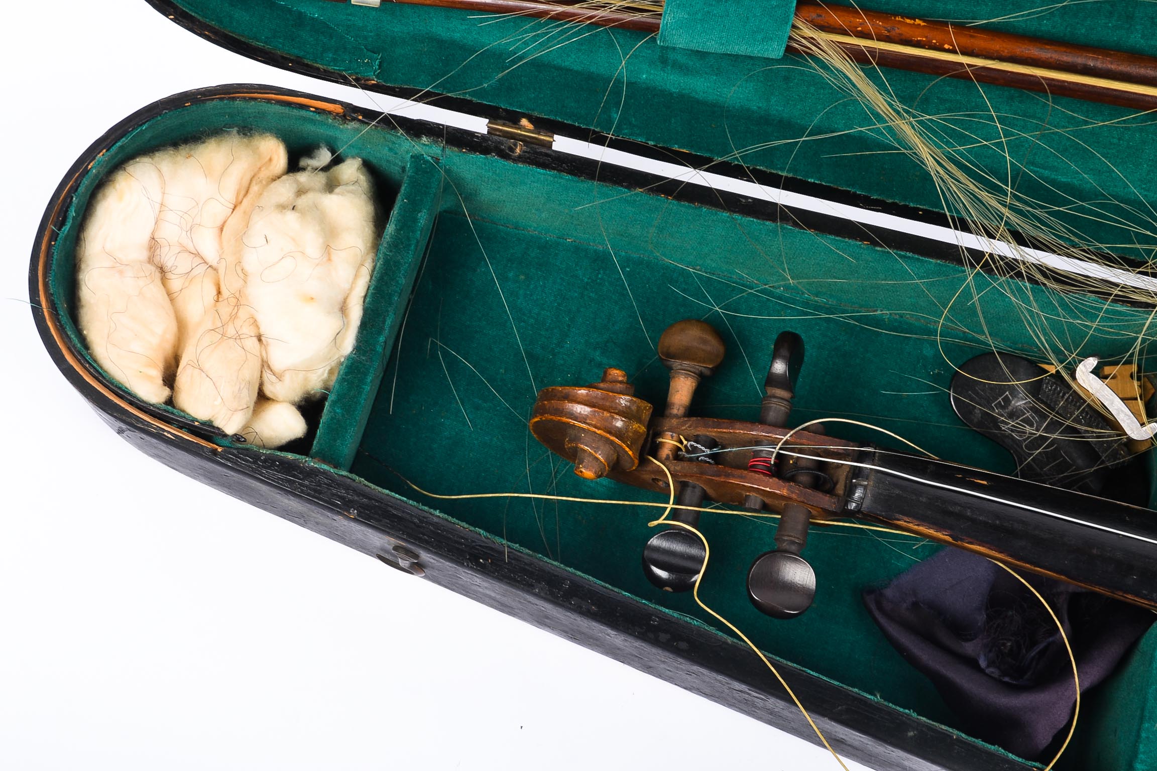 Late 19th Century Violin with Bow and Wooden Case