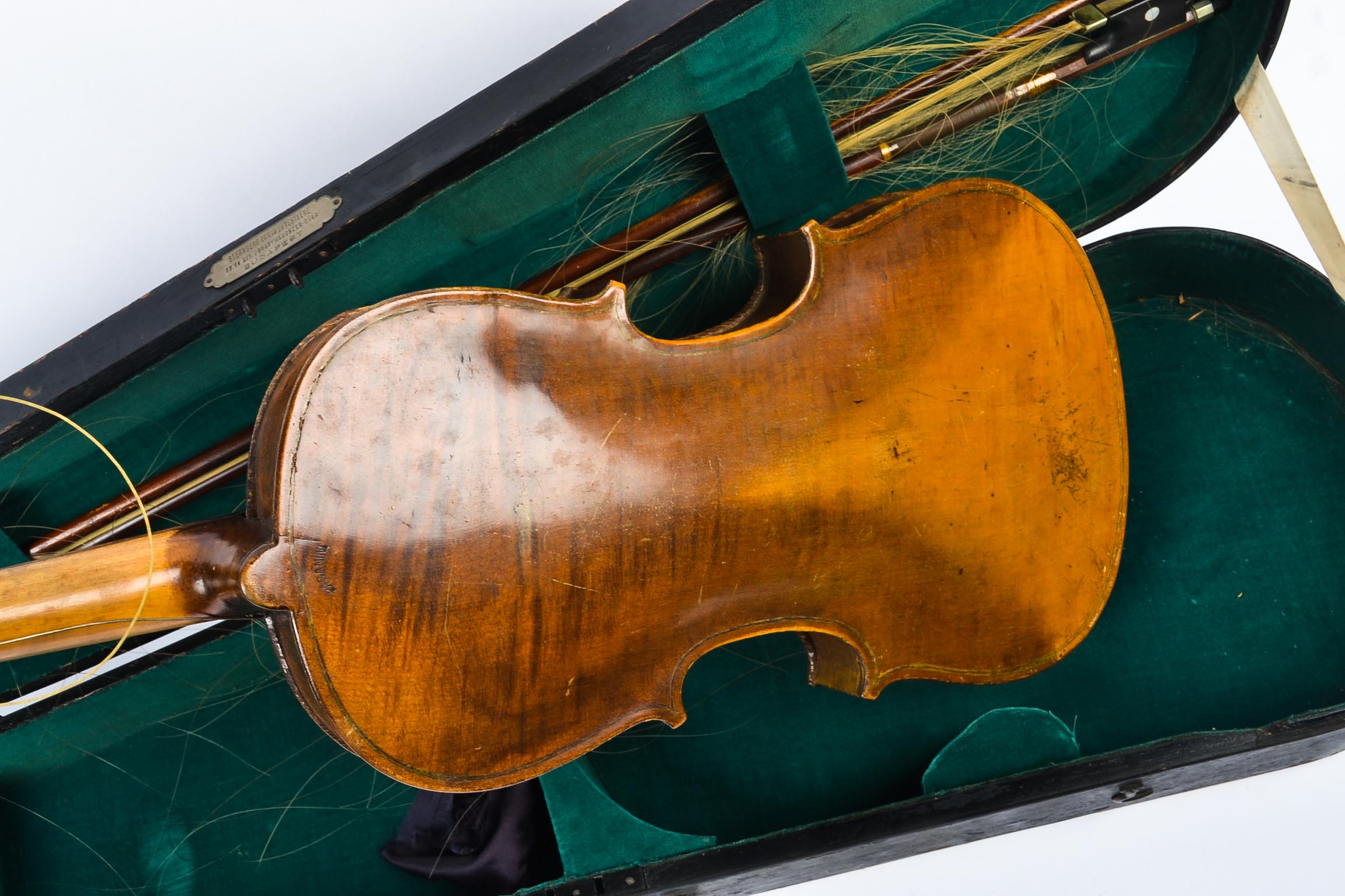 Late 19th Century Violin with Bow and Wooden Case