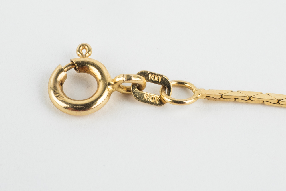 14K Yellow Gold Cobra Chain Necklace