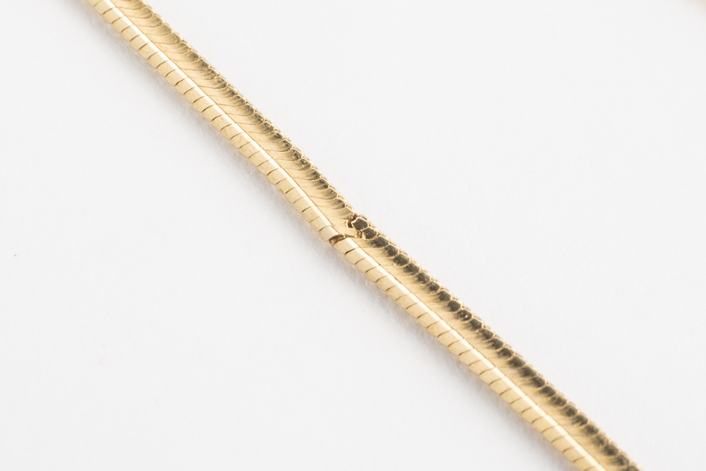 14K Two-Tone Gold Diamond Solitaire Slide Pendant Necklace