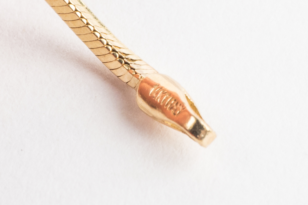 14K Two-Tone Gold Diamond Solitaire Slide Pendant Necklace